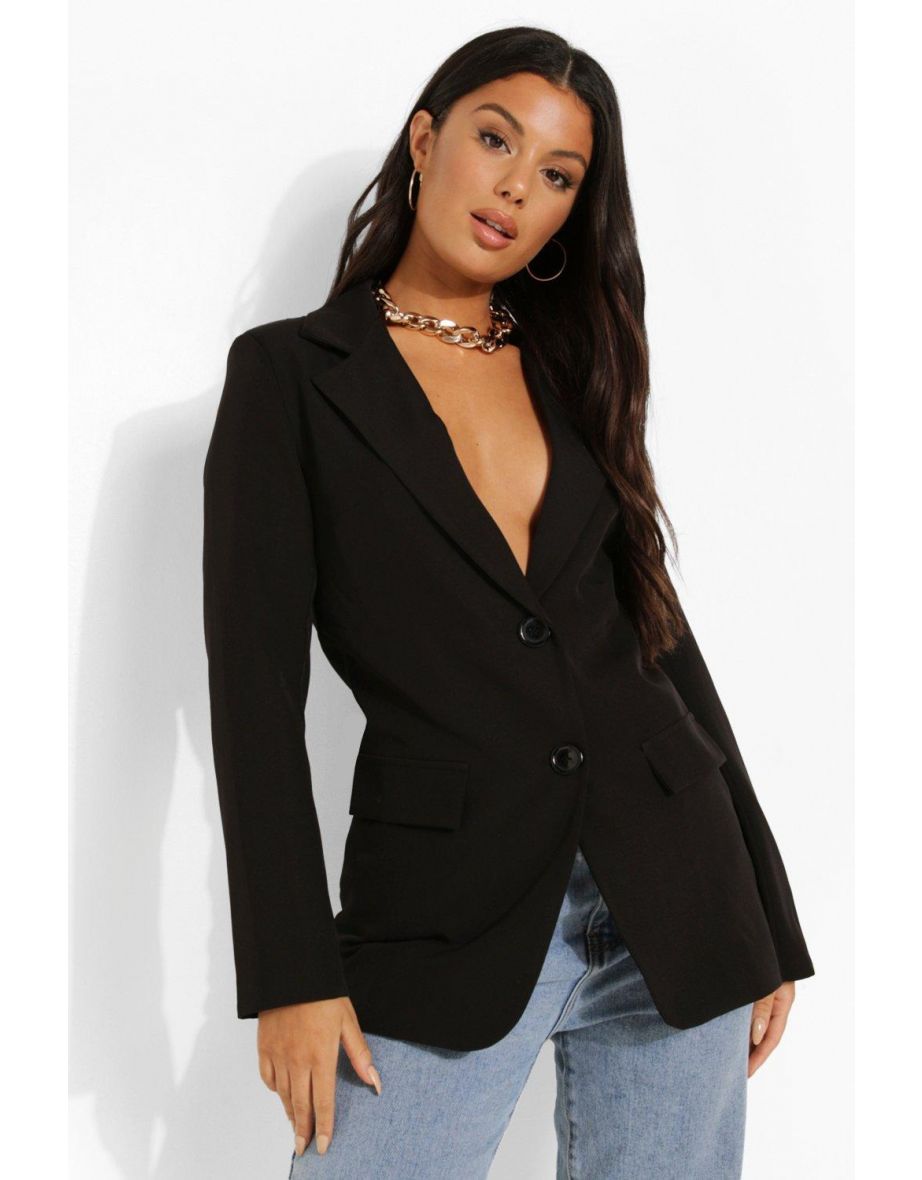 Fitted Tailored Blazer - black - 3