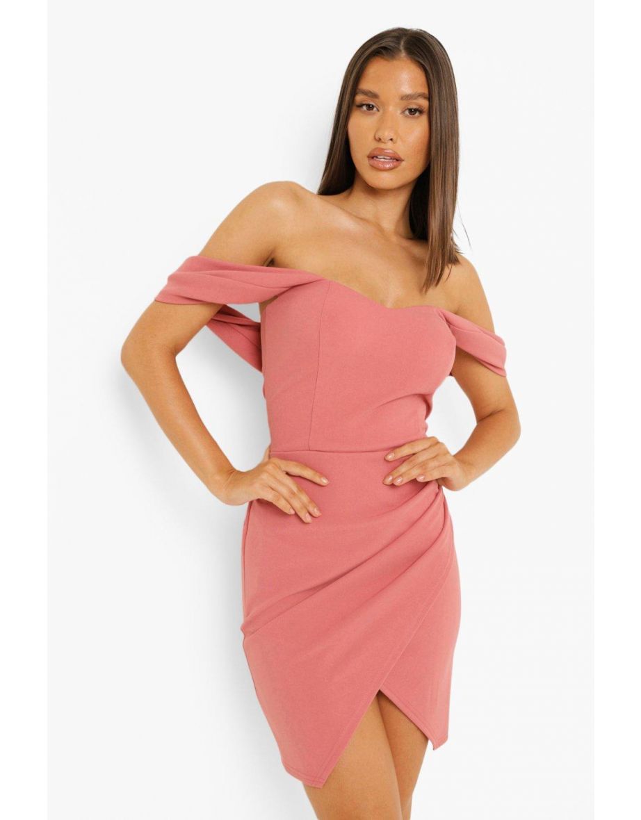 Wrap skirt sales bodycon dress