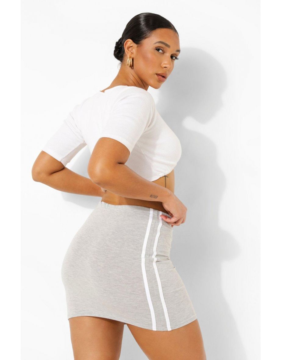 Women Side Stripe Jersey Mini Skirt 