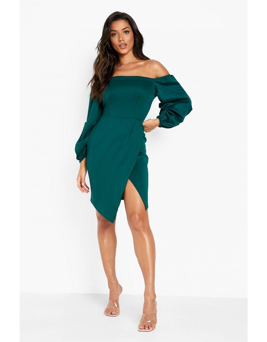 Bardot wrap mini dress cheap