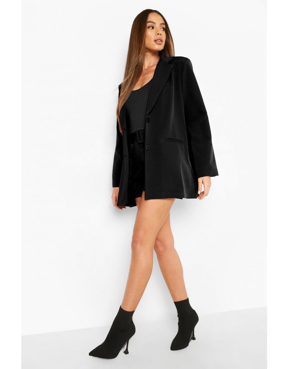 Turn Cuff Relaxed Fit Blazer - black - 2