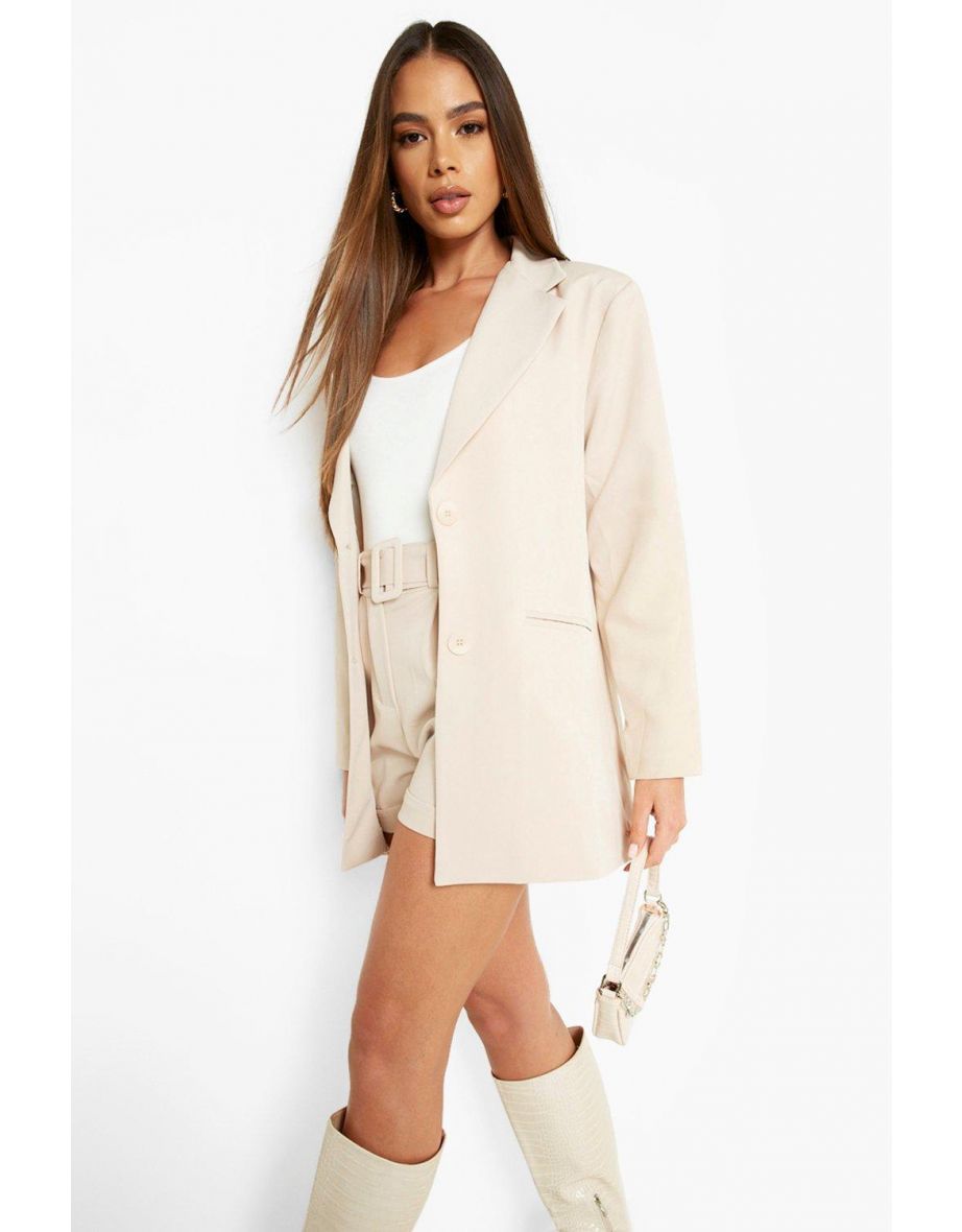 Turn Cuff Relaxed Fit Blazer - sand - 3