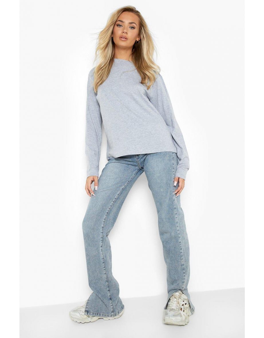 Basic Long Sleeve T Shirt - grey - 3