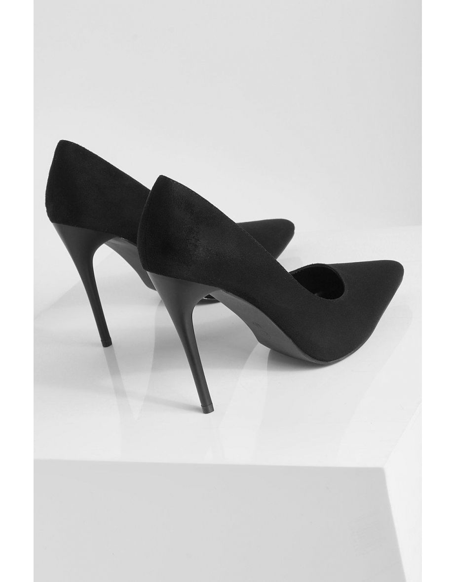 Wide Fit High Pointed Toe Court Shoe - black - 3