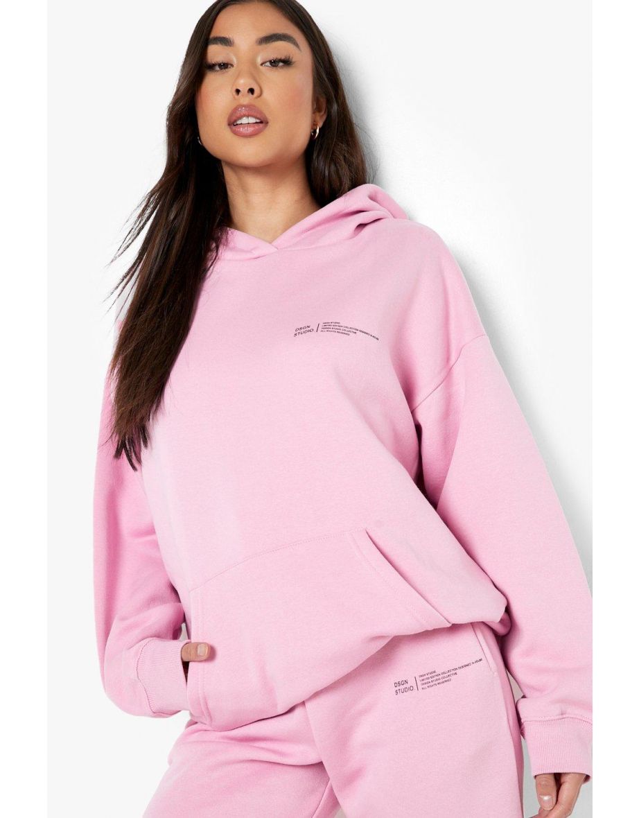 Official Text Hooded Tracksuit - light pink - 3