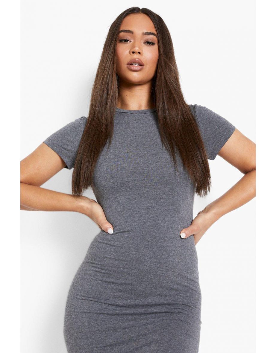 Cap Sleeve Jersey Bodycon Midi Dress - midnight - 3