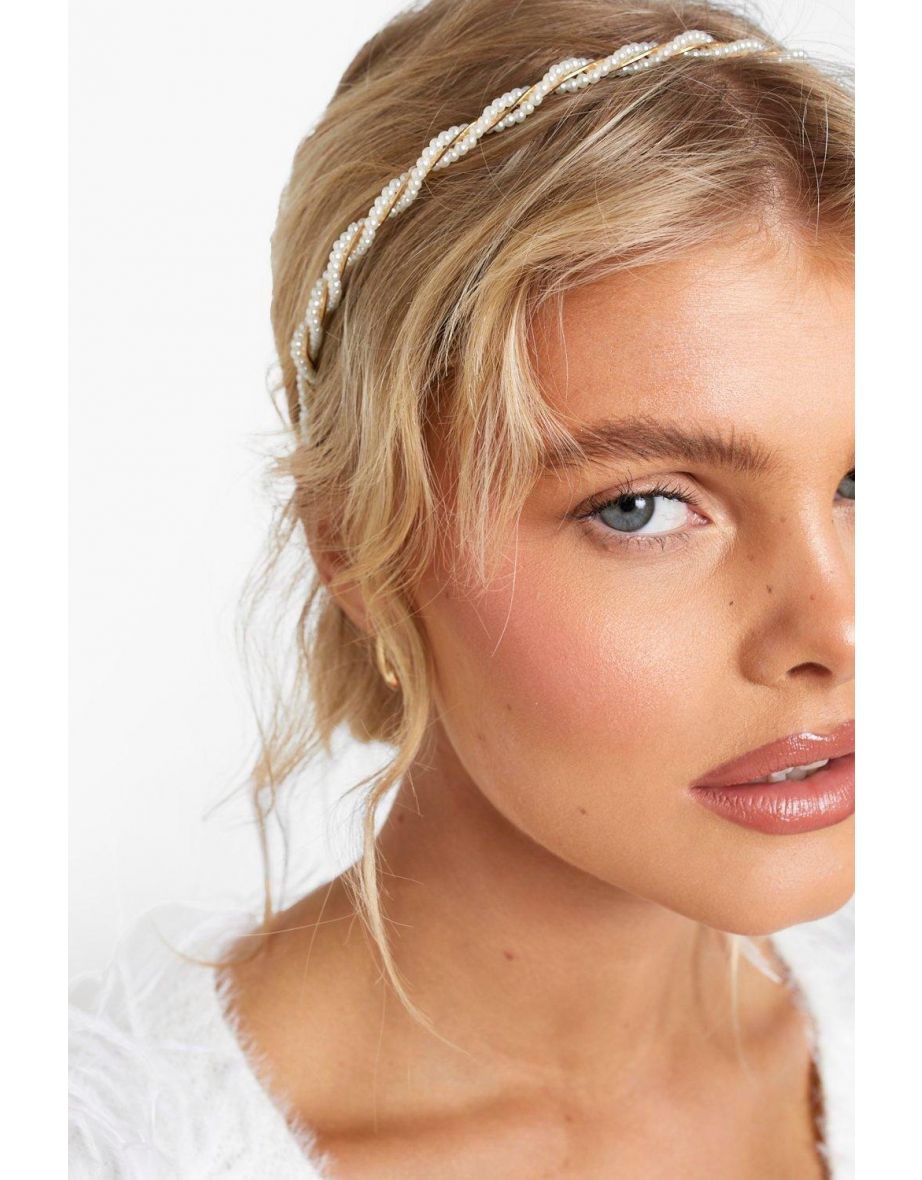 Pearl Wrapped Headband - pearl