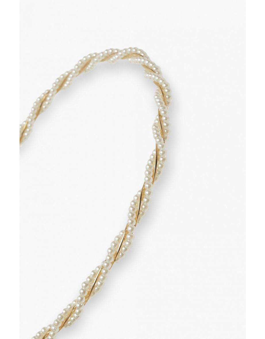 Pearl Wrapped Headband - pearl - 2