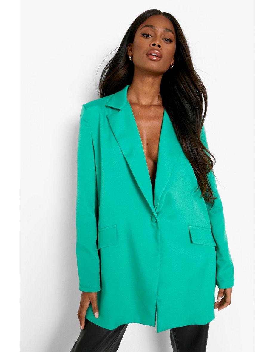 Colour Pop Asymetric Tailored Blazer bright green