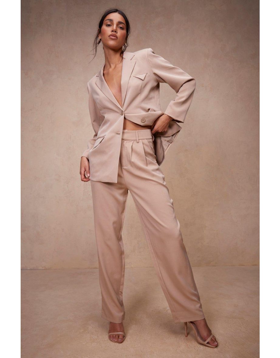 Slouchy Straight Leg Trouser - stone - 3