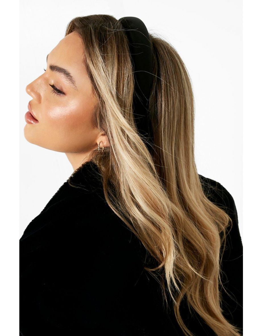 Padded Satin Headband - black