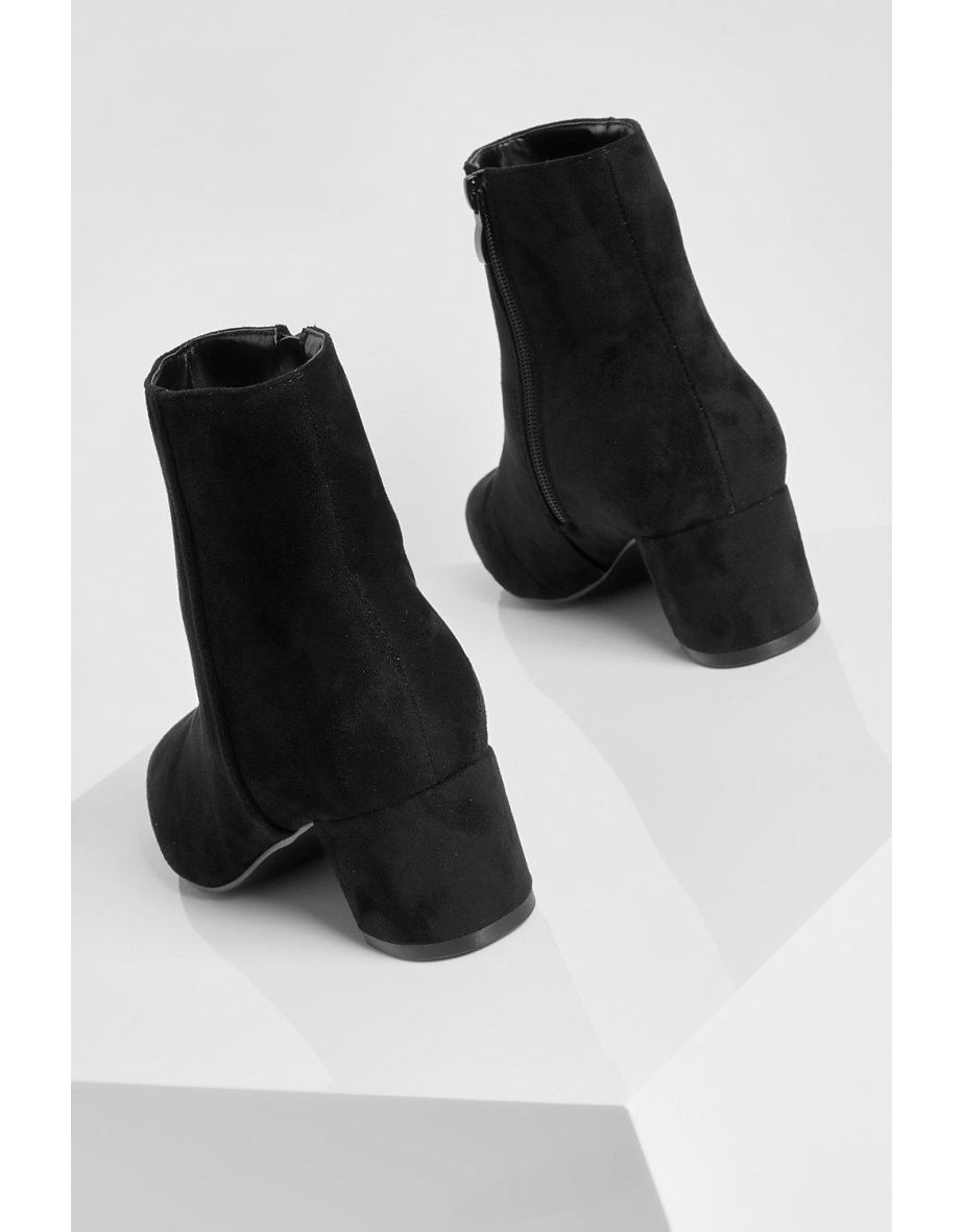 Wide Fit Low Block Heel Shoe Boot - black - 3