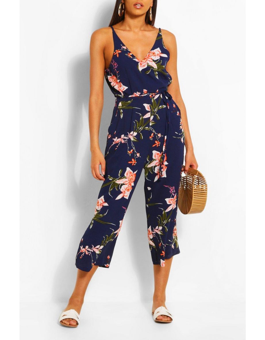 Floral Jumpsuit - navy - 3