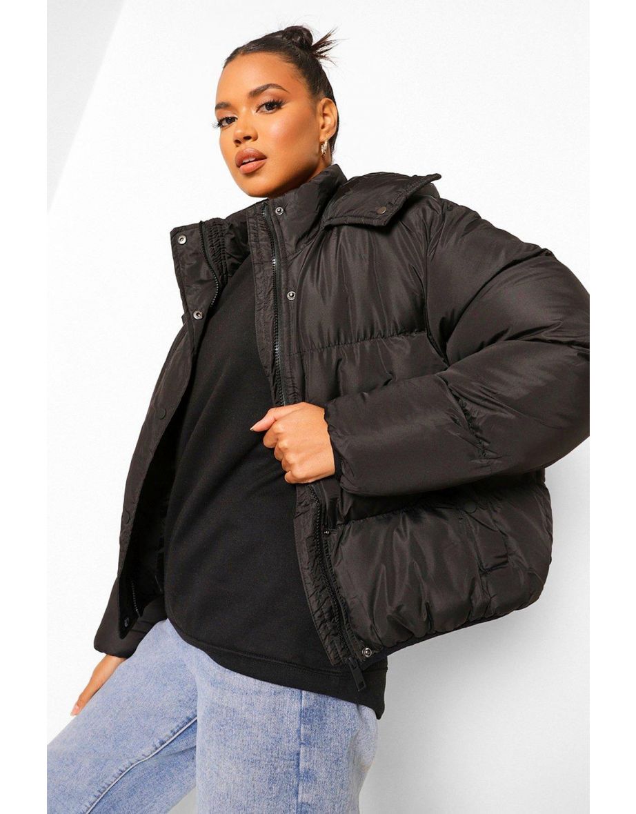 Hooded Padded Jacket - black