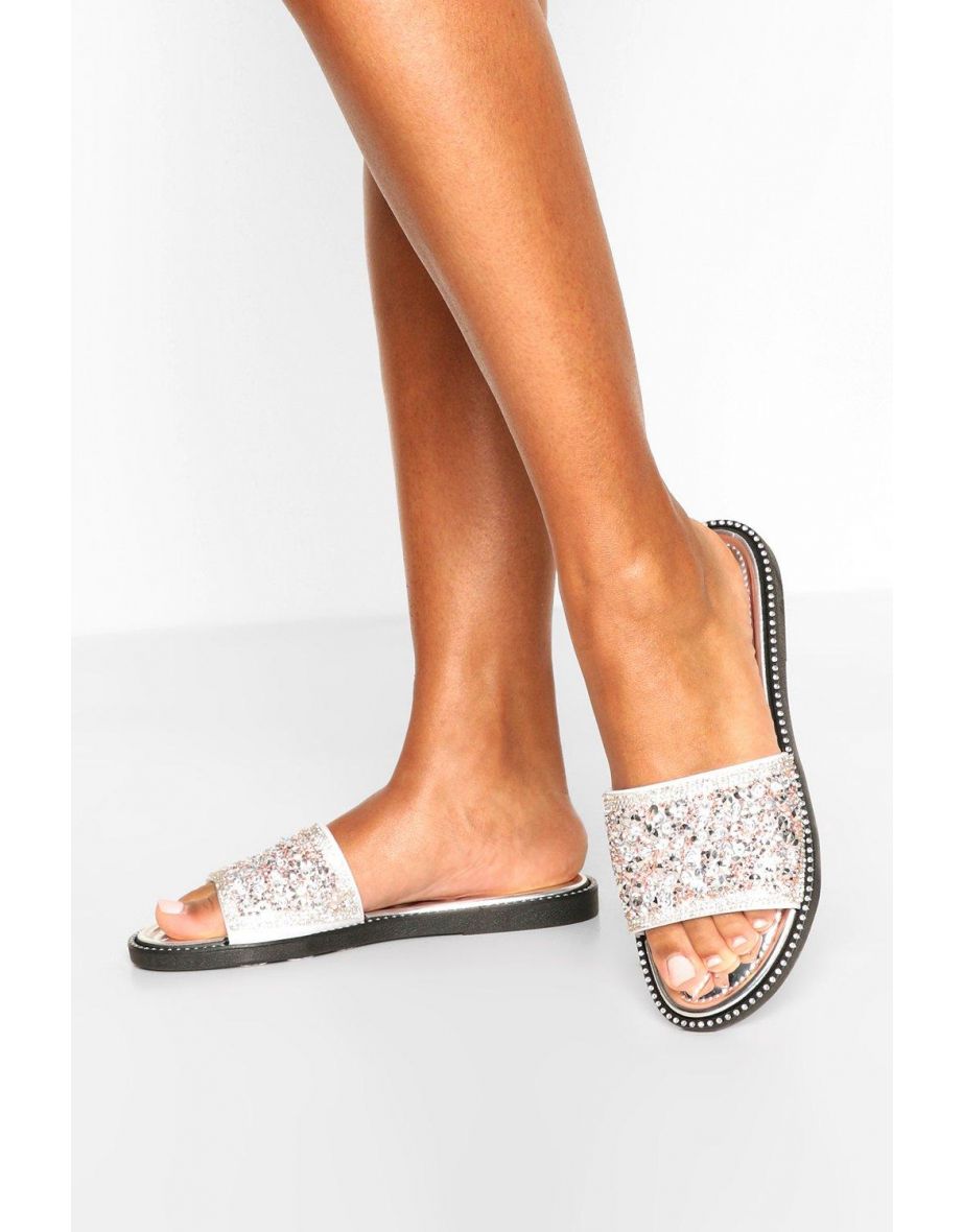 Embellished Sliders - silver