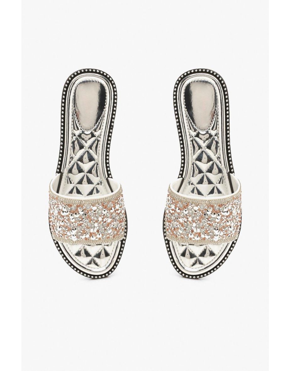Embellished Sliders - silver - 3