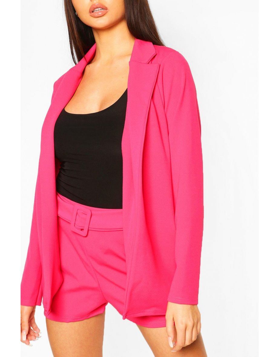 Hot pink blazer and shorts discount