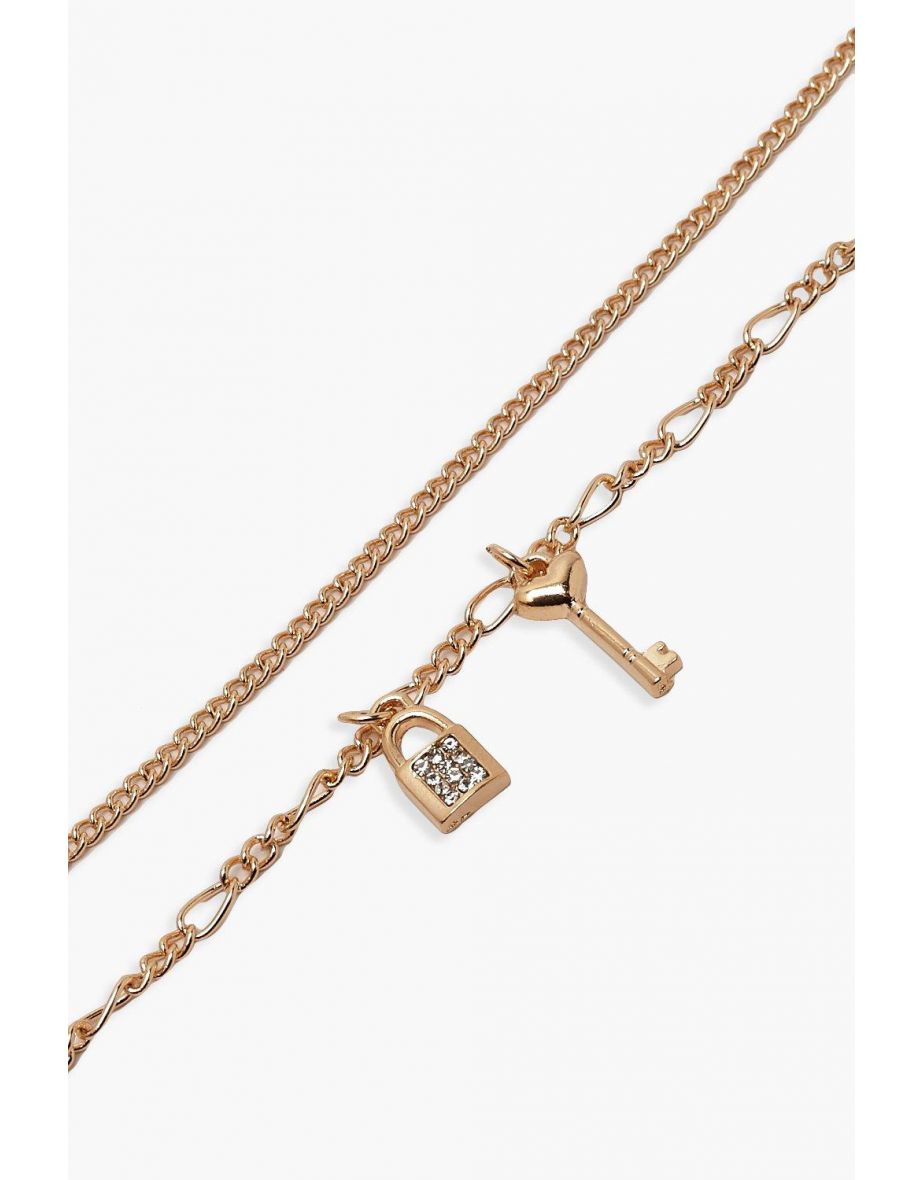 Lock & Key Anklet 2 Pack - gold - 1