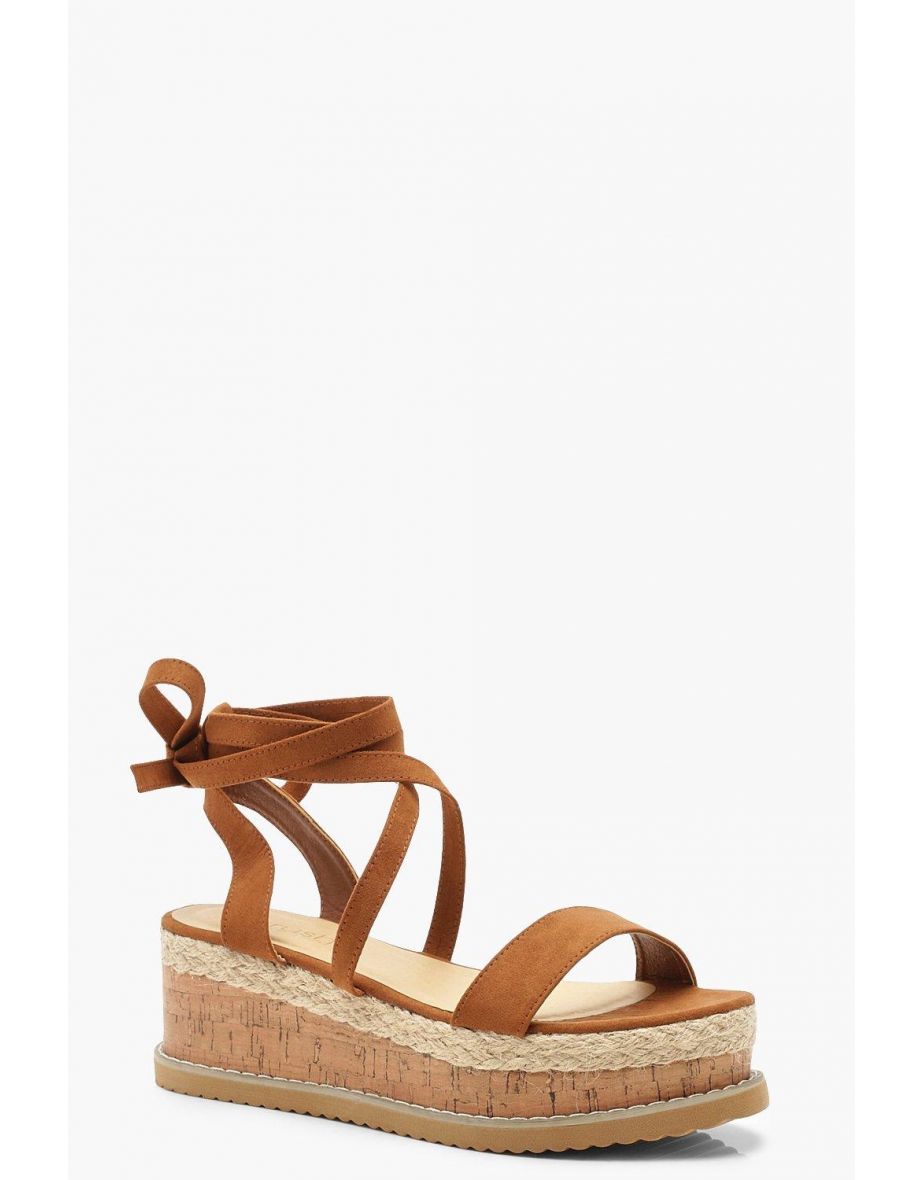 Flatform espadrille tie up sandals on sale