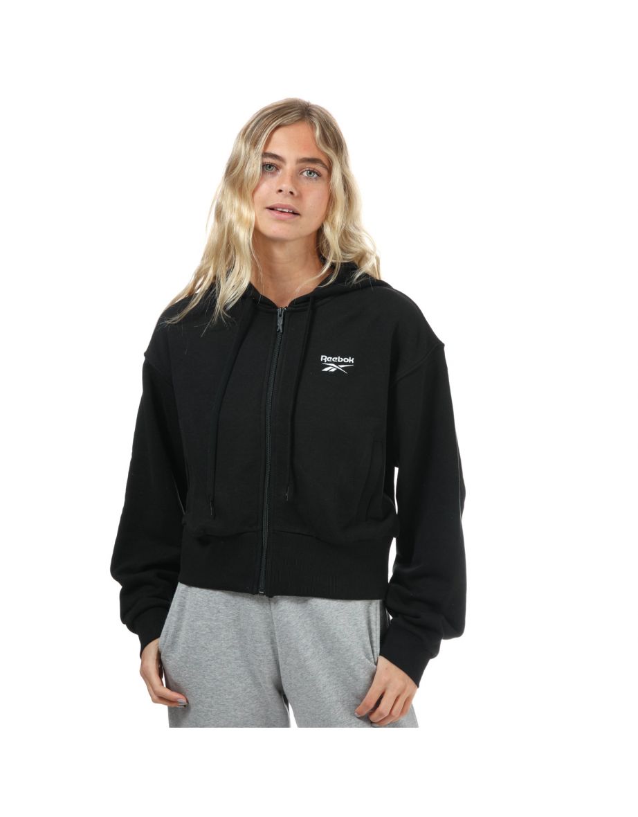 Women's Reebok Classics Classics Small Logo Zip Hoody in Black