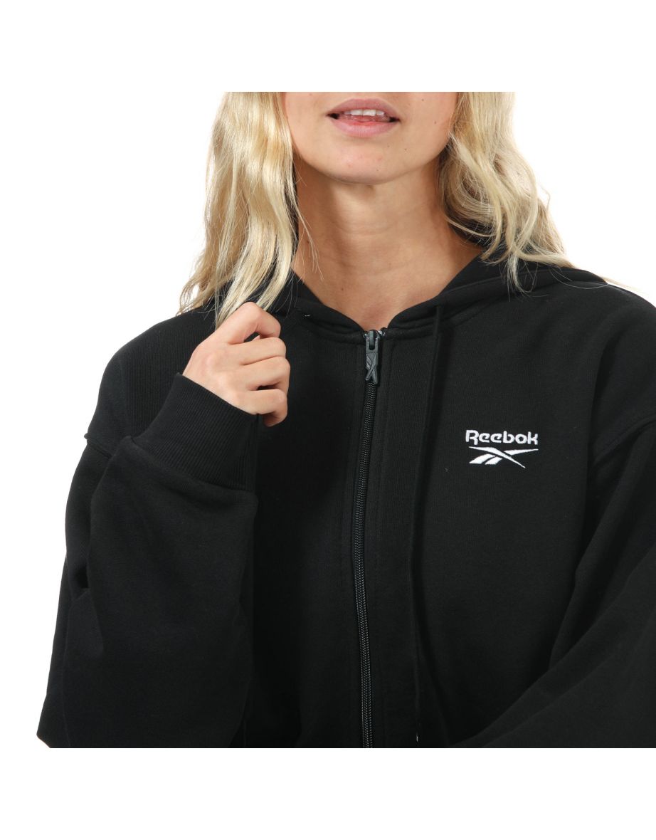 Women's Reebok Classics Classics Small Logo Zip Hoody in Black - 5
