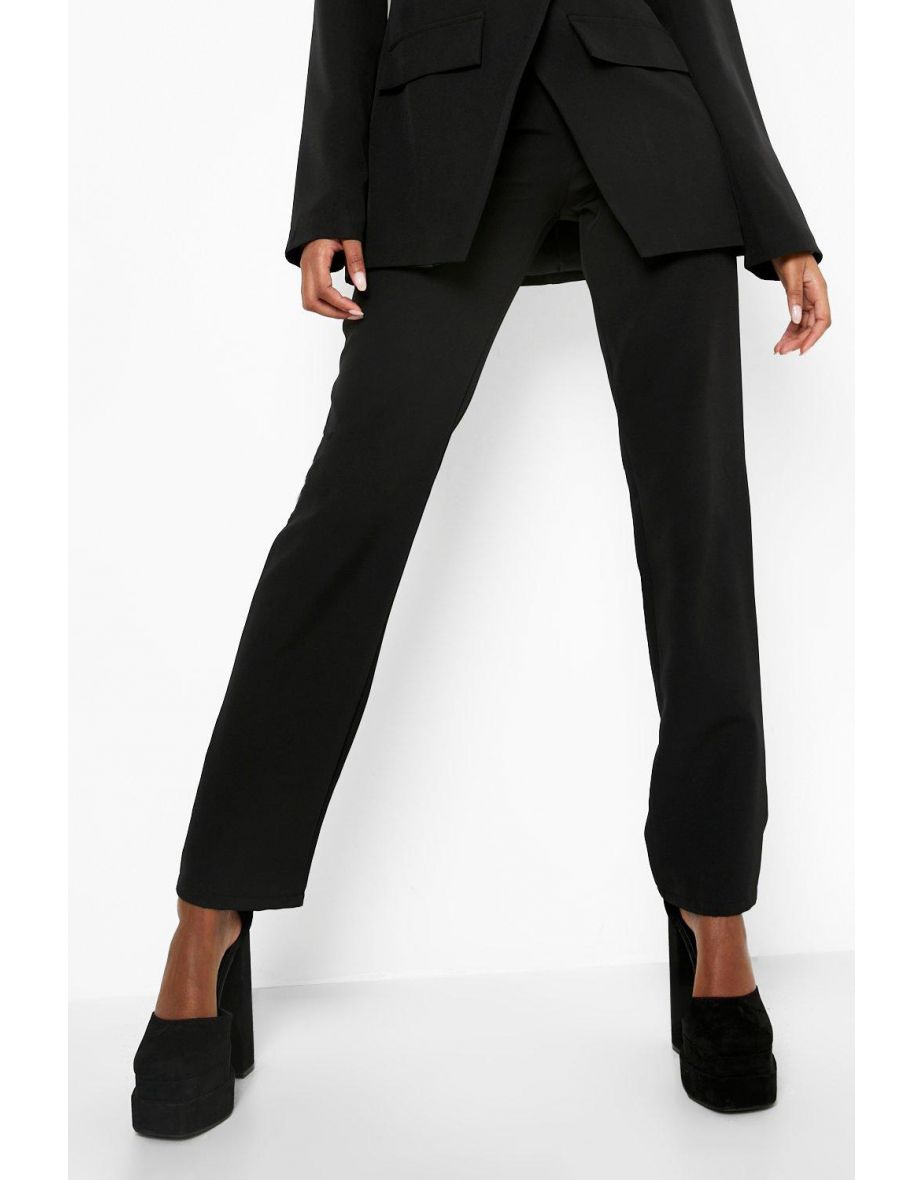 Straight Leg Tailored Trousers - black - 3