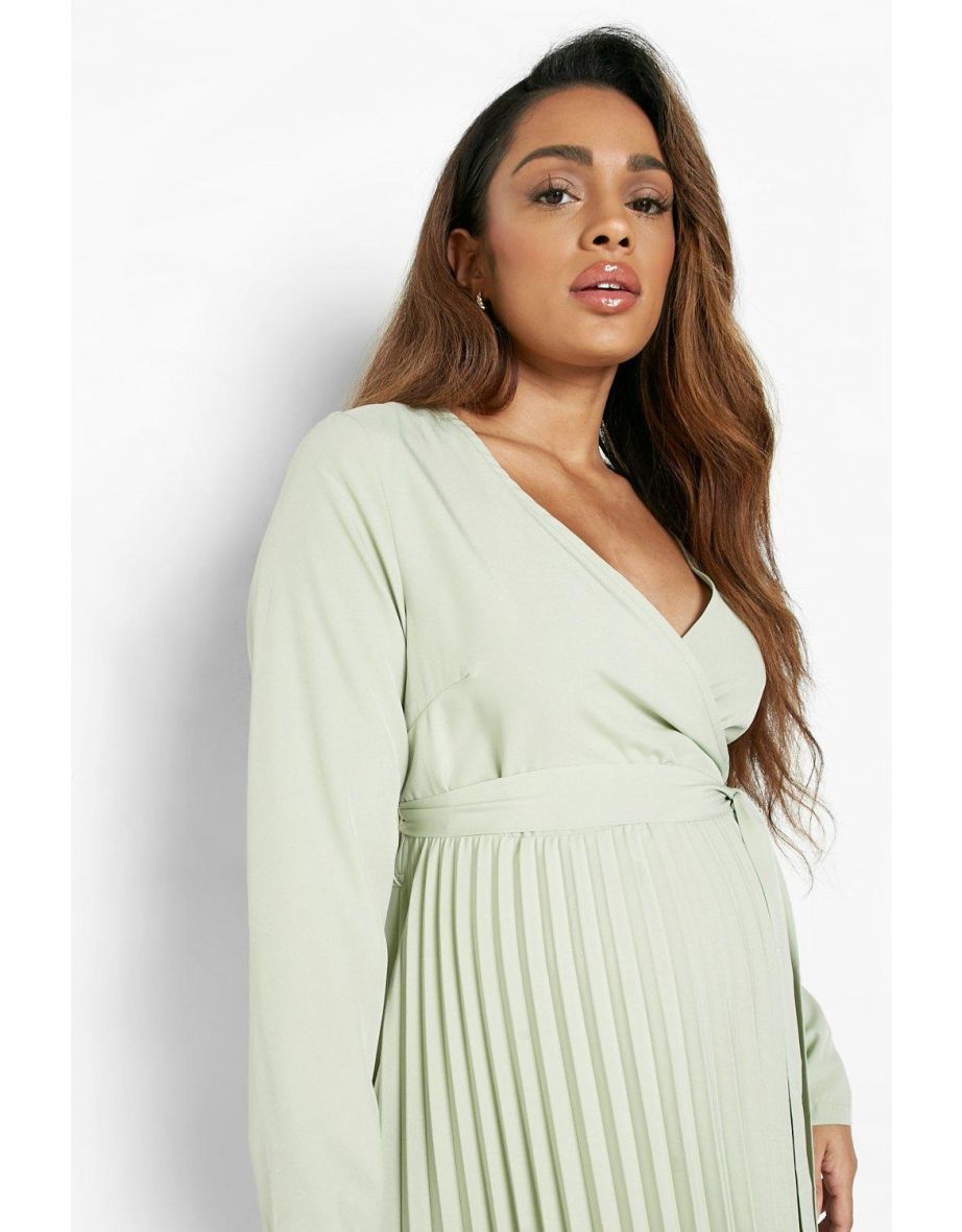 Maternity wrap midi dress deals