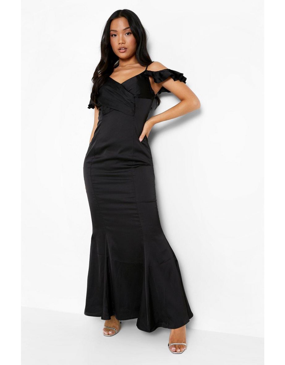 Petite cold clearance shoulder maxi dress