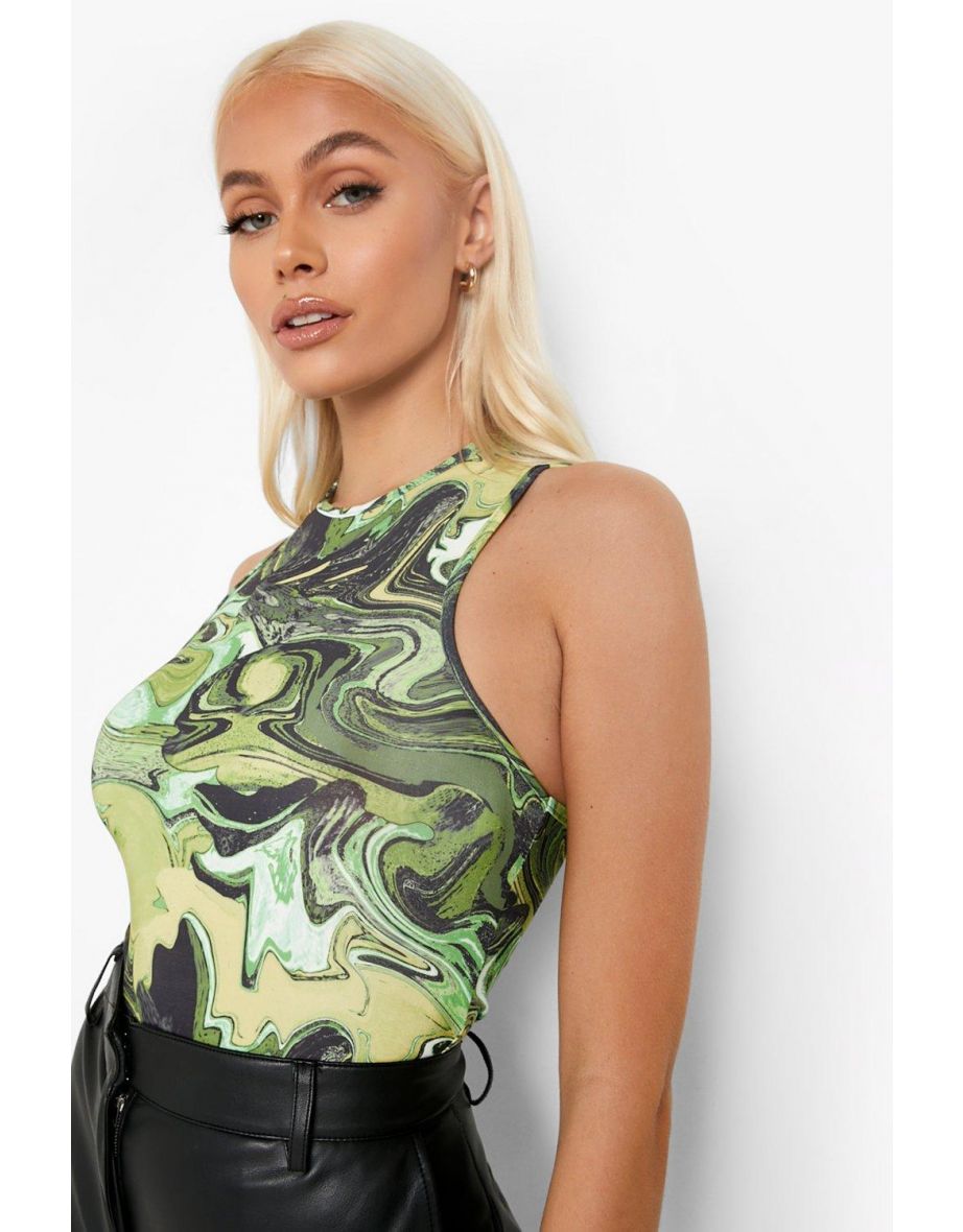 Marble Slinky Racer Bodysuit - green - 3