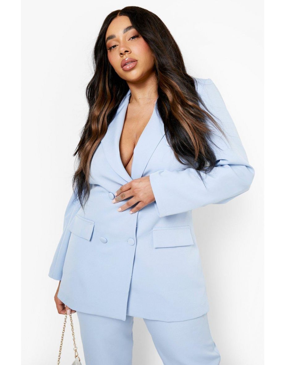 Plus Colour Pop Longline Blazer - blue - 3