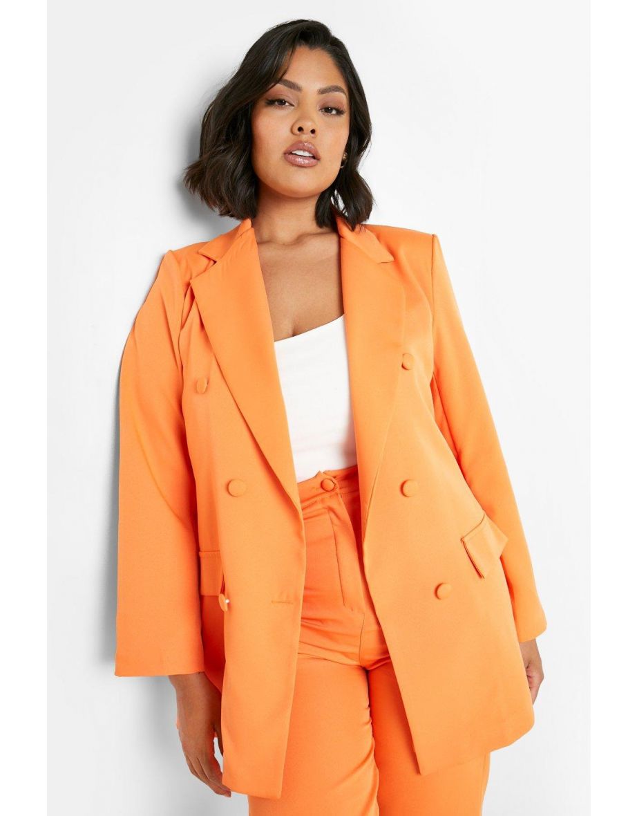 Plus Colour Pop Longline Blazer - orange - 3