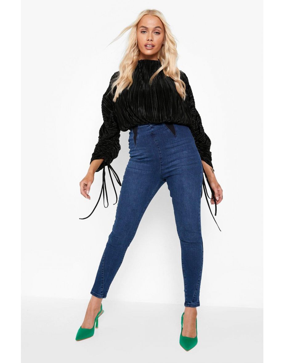 Elasticated Shaper Jegging - mid wash