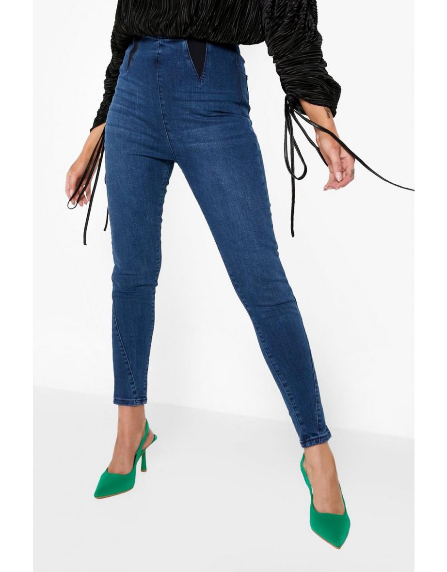 Elasticated Shaper Jegging - mid wash - 3