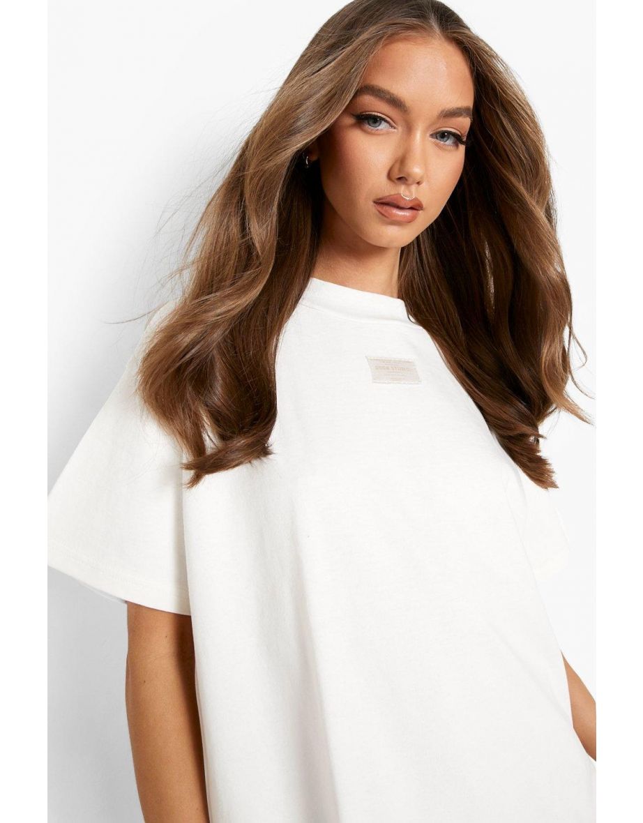 Heavy Weight Extended Neck Oversized T-shirt - ecru