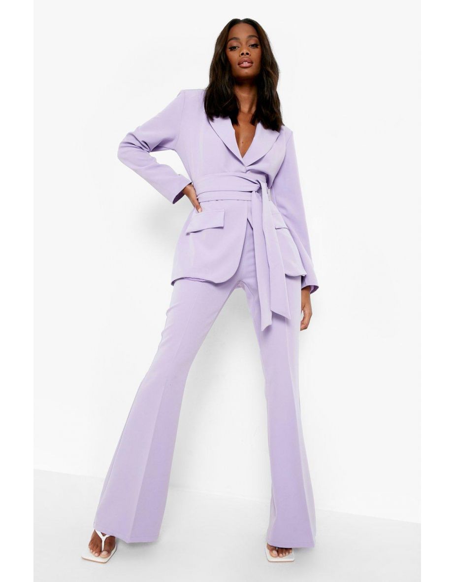 Tailored Fit & Flare Trousers - lilac