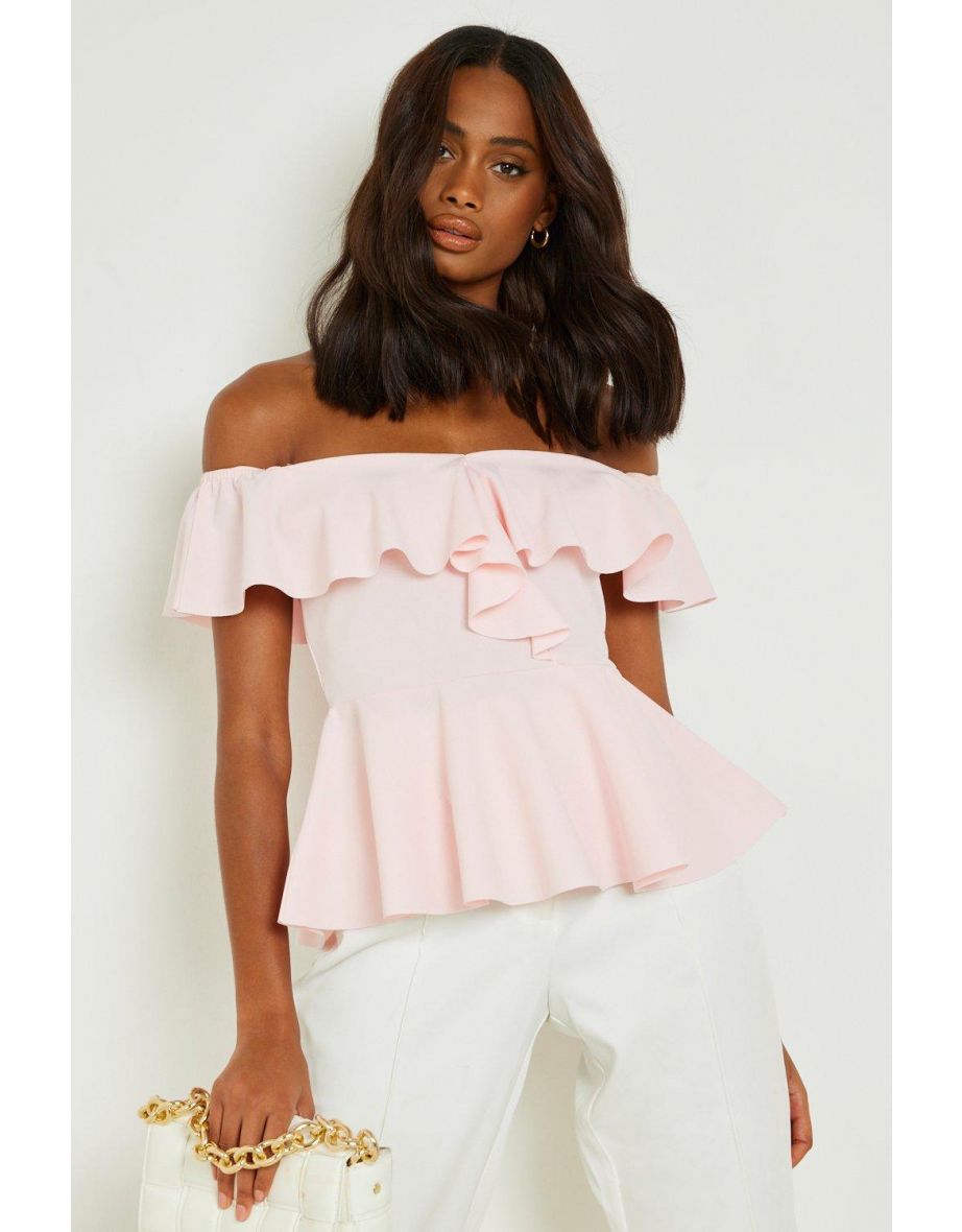 Pale pink peplum top clearance