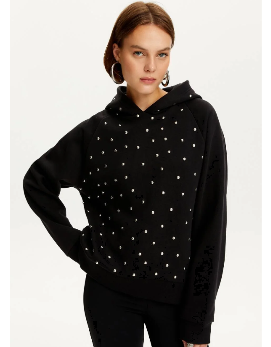 Studded hooded sweatshirt on sale