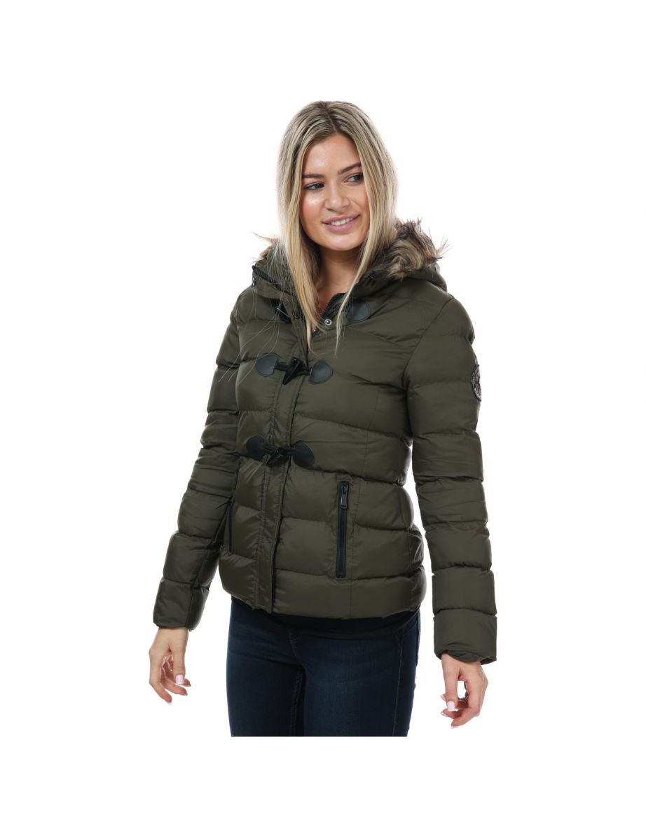 Women's Brave Soul Wizard Padded Duffle Jacket in Green