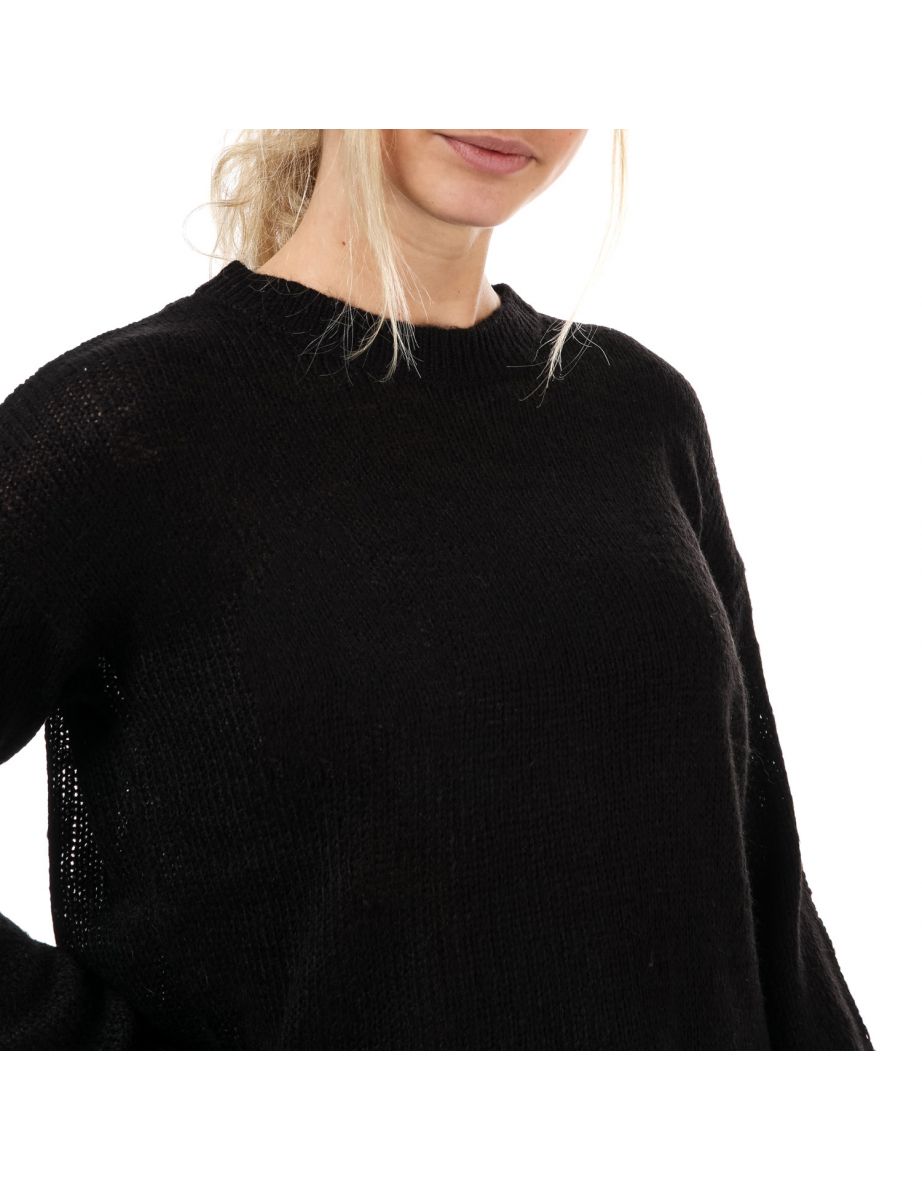 Women's Brave Soul Crew Neck Jumper in Black - 5