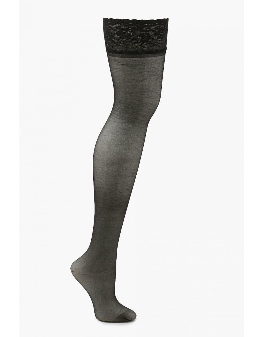 Lace Top Stockings - black
