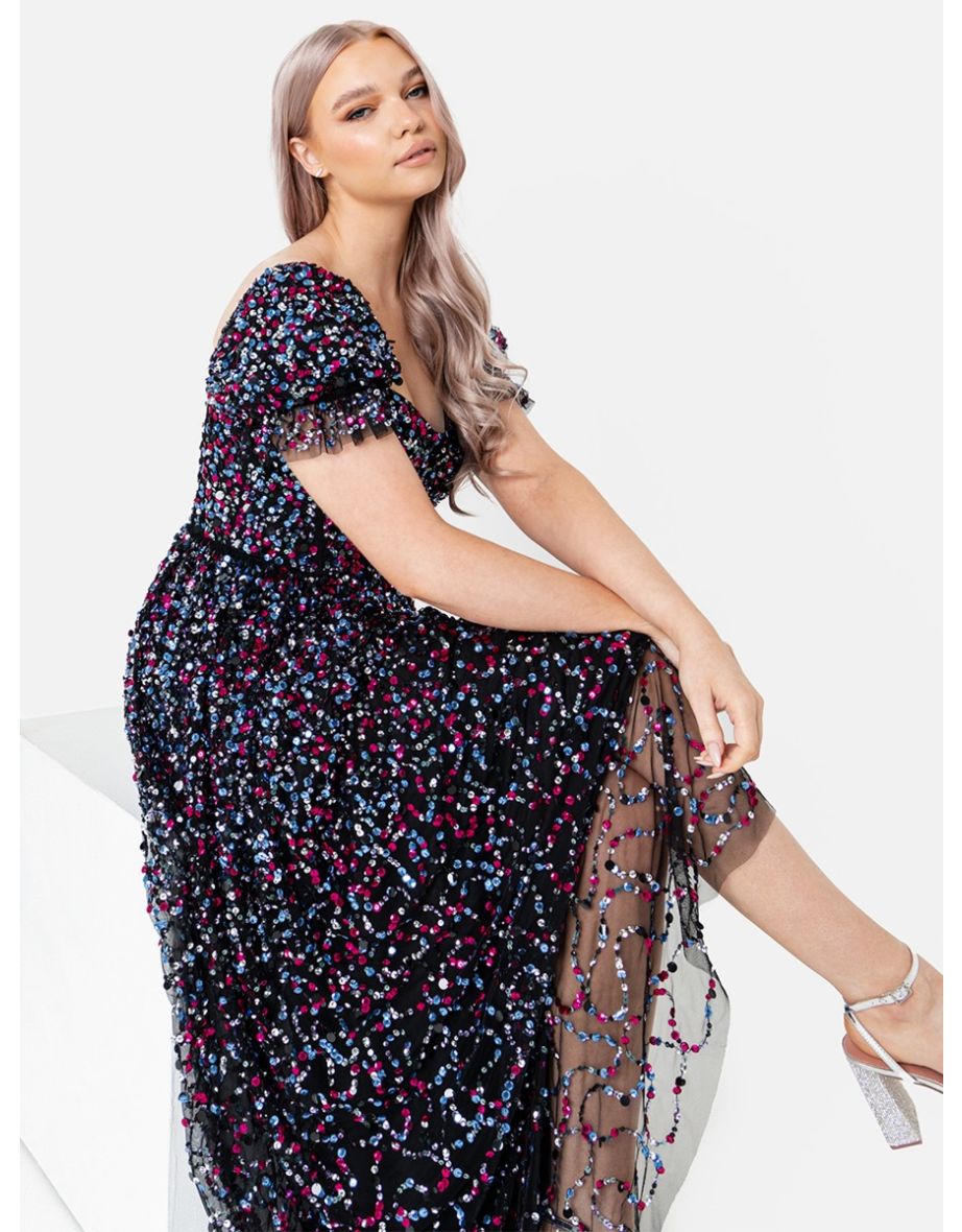 Maya Fully Embellished Sweetheart Neckline Maxi Dress - 7