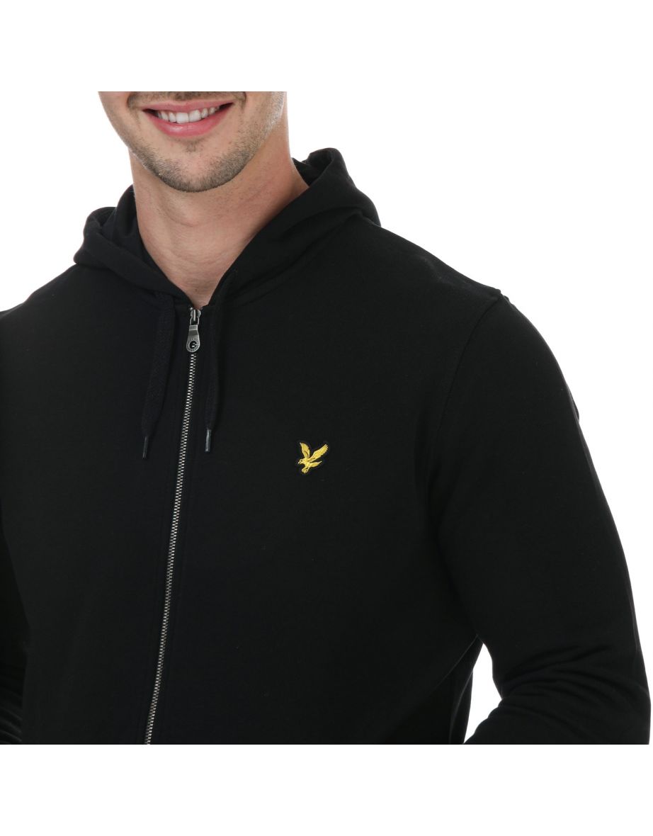 Men's Lyle And Scott Zip Through Hoody in Black - 5