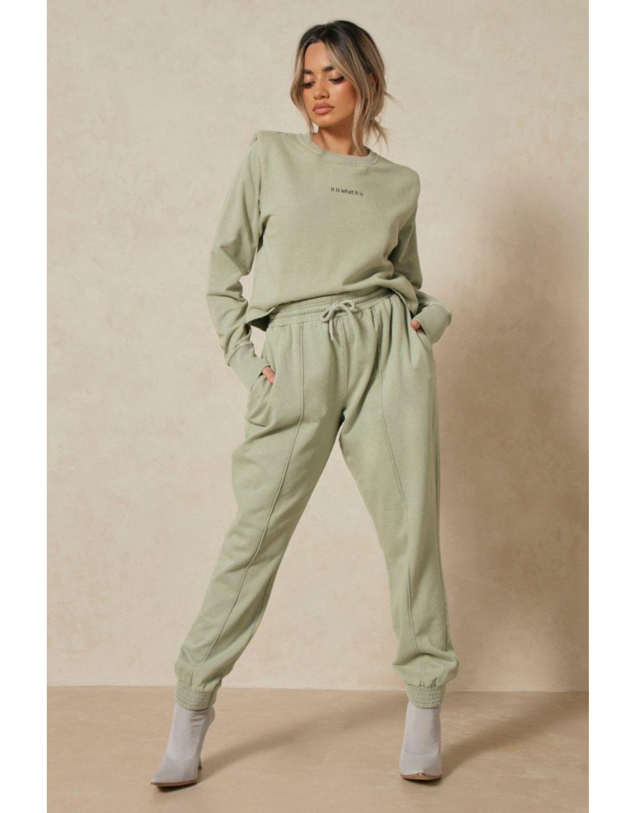 Acid Wash Pin Tuck Cuff Jogger