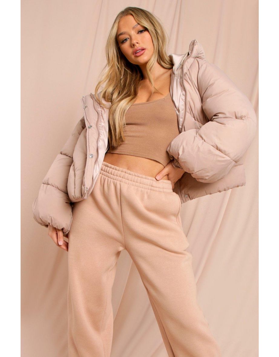 Oversized Sleeve Hooded Puffer Jacket