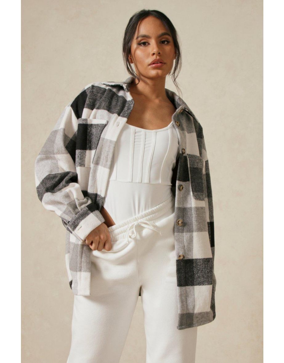 Brushed Checked Shacket