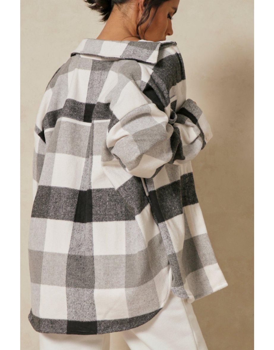 Brushed Checked Shacket - 2