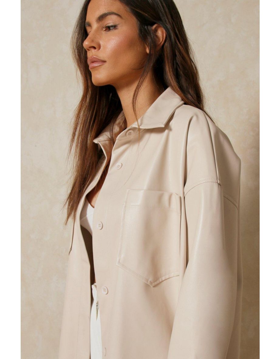 Discodaydream Leather Look Oversized Shirt