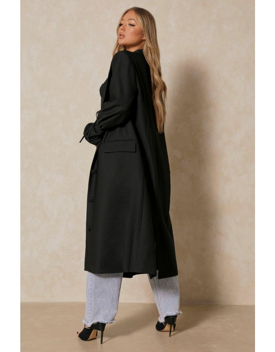 Premium Woven Tie Sleeve Duster Jacket - 2