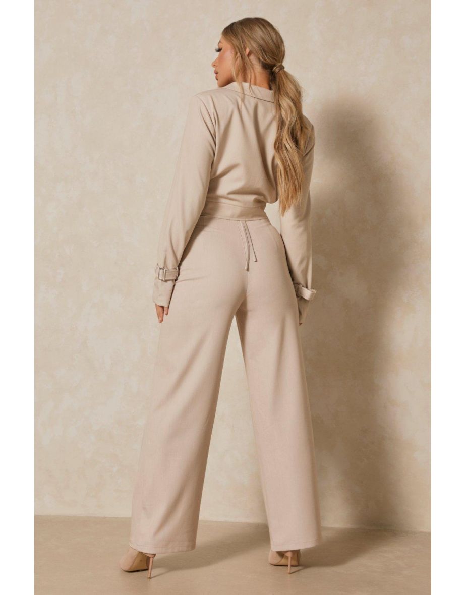 Luxe Twill Wrap Waist  Wide Leg Trouser - 2