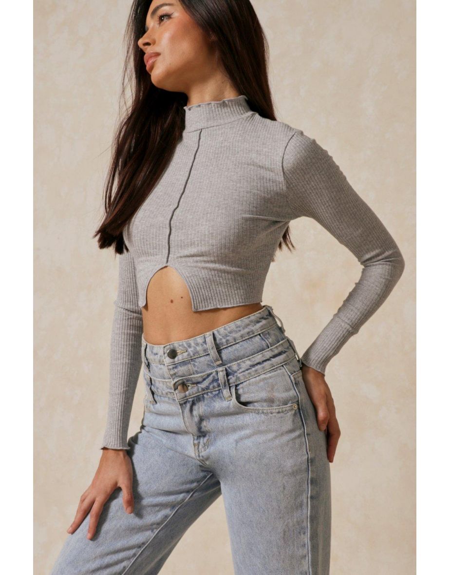Raw Hem Seam Detail Top